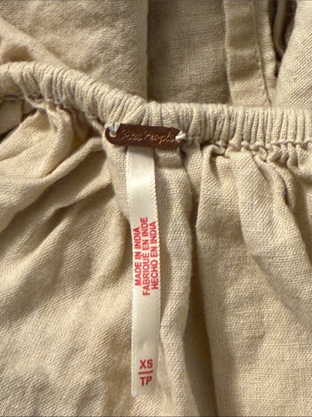 Free People Beige Linen Blend Open Back Keyhole Mini Skirt XS - Picture 5 of 5